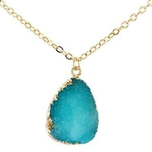 Unbranded Blue Stone Necklace NWOT One Size Coastal Chic Cute